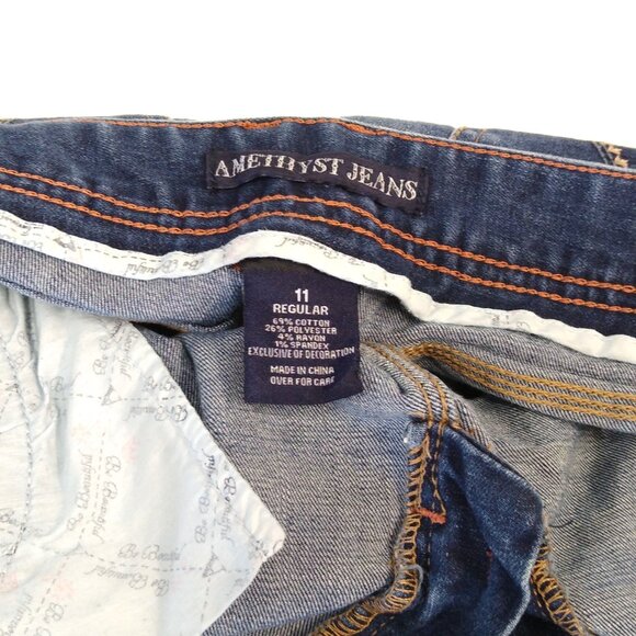 Amethyst Jeans Be Beautiful Women 11 Reg Fit Dariela Mid-Rise Denim Embroidered - Picture 3 of 6